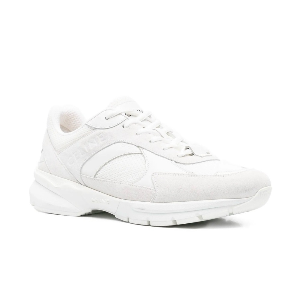 Celine White Mixed Leather Runner sneakers